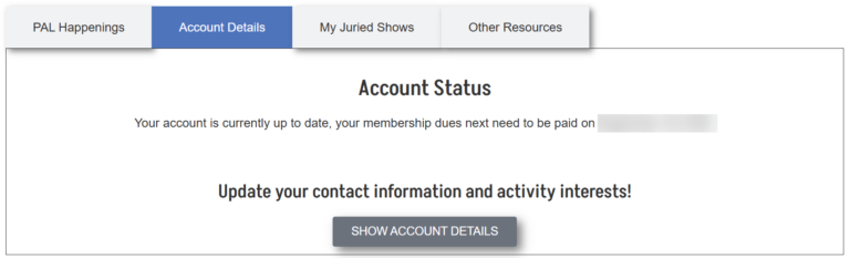 screenshot of account details tab on the My Account page.